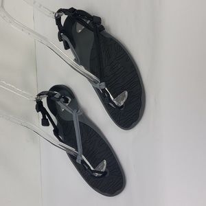 XEROSHOES BLACK / GREY BAREFOOT MINIMALIST FLAT SANDALS UNISEX  MEN 8 / WOMEN 9